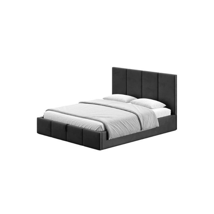 Bett Schwarz gepolstert modern
